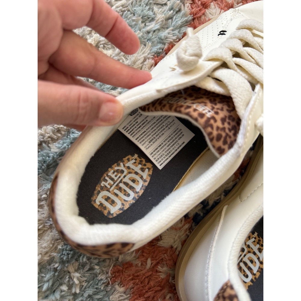 HEYDUDE Karina Duo Classic Women's 9 Ivory Leopard Sneaker Worn Once - Picture 8 of 10